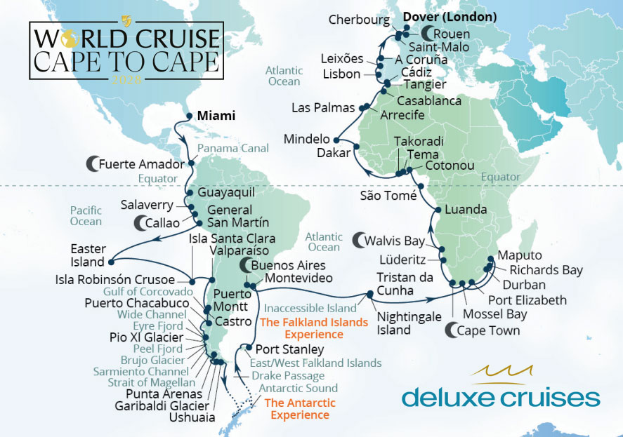 Miami to Dover | Seabourn Quest | 7th January 2028