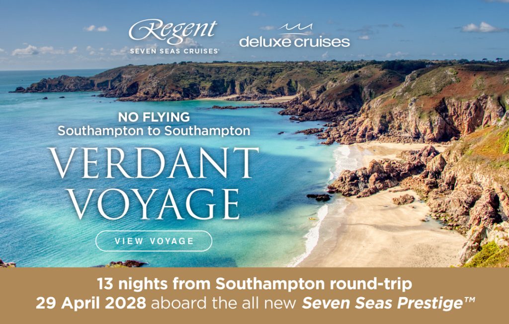 13 nights from Southampton round-trip 29 April 2028 aboard the all new Seven Seas Prestige™